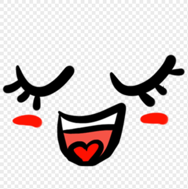 闭眼翘睫毛张大嘴笑嘻嘻手绘表情包