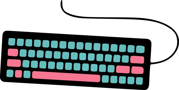 彩色手绘键盘点击元素