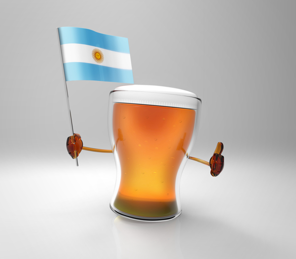 阿根廷国旗与啤酒图片
