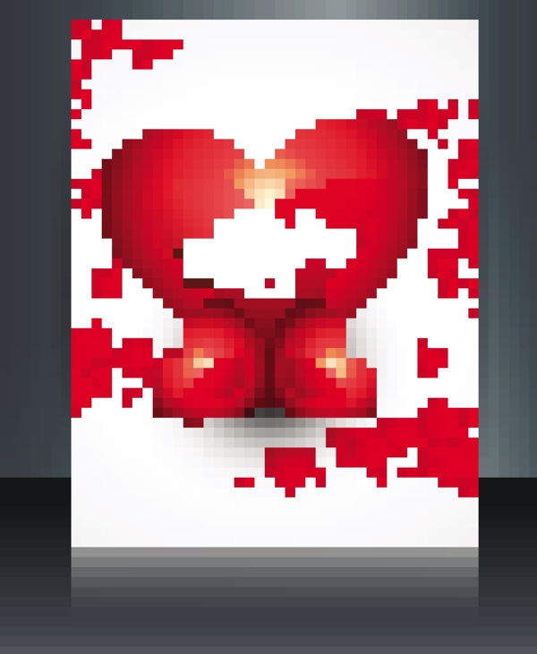 简约爱心情人节海报设计元素
