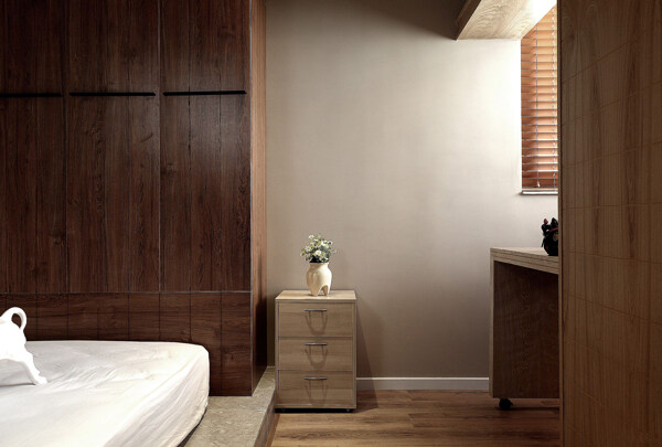 现代时尚卧室木制亮面衣柜室内装修效果图