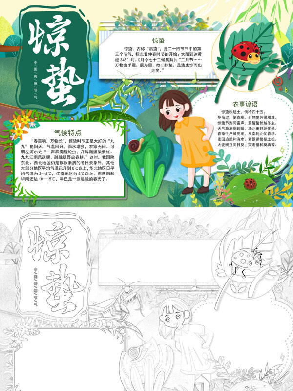 惊蛰节气介绍手抄报