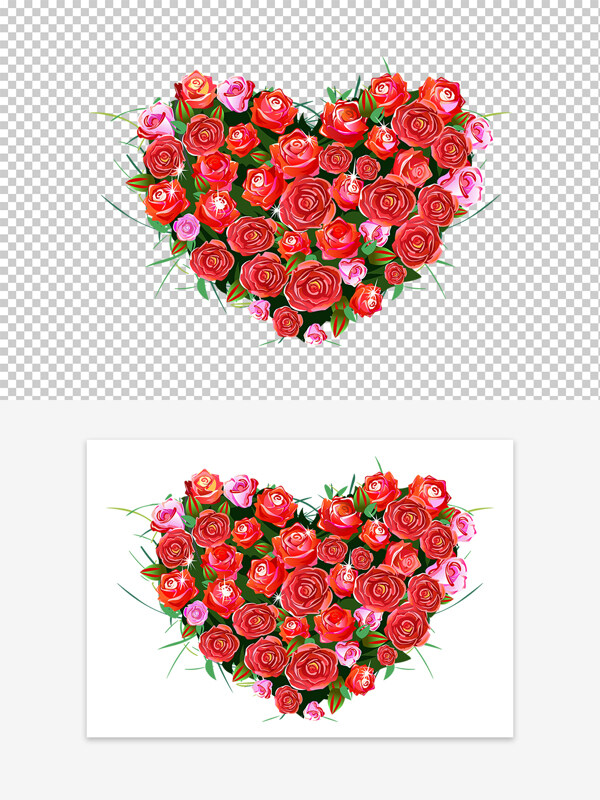 情人节玫瑰花组成的心形
