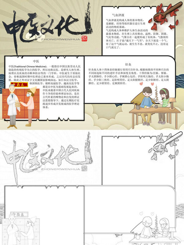 中医文化传统医学介绍手抄报