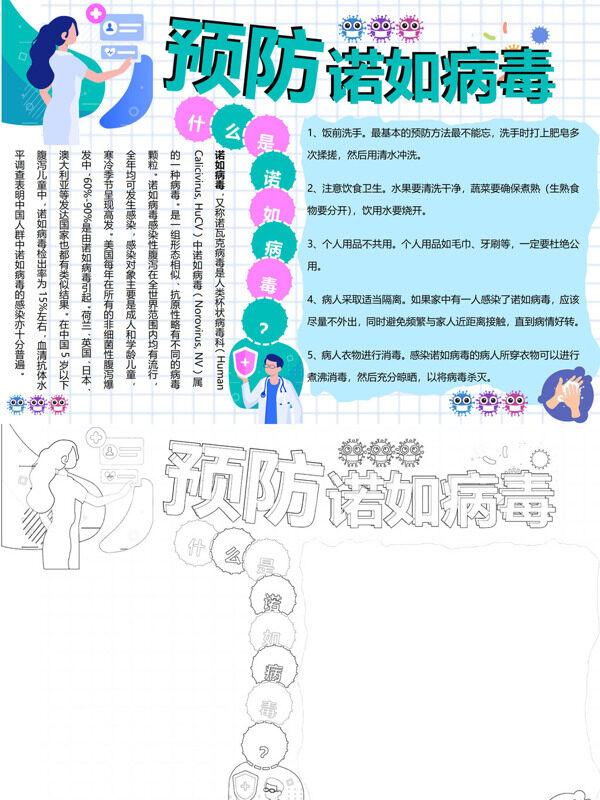 预防诺如病毒预防措施手抄报