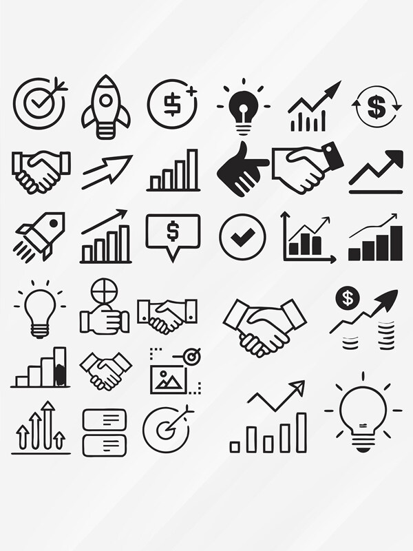 黑白简约商务图标标识设计