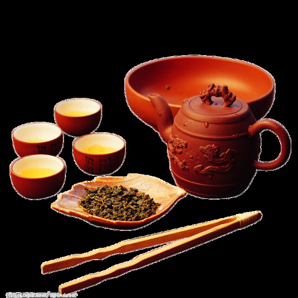 雅致红褐色套装茶具产品实物