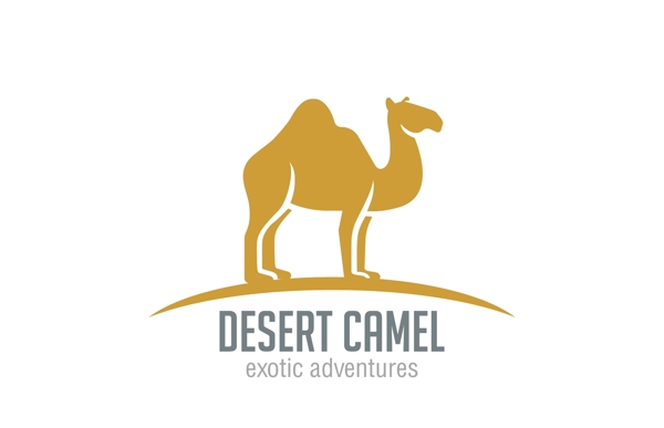 沙漠骆驼标志设计矢量素材下载