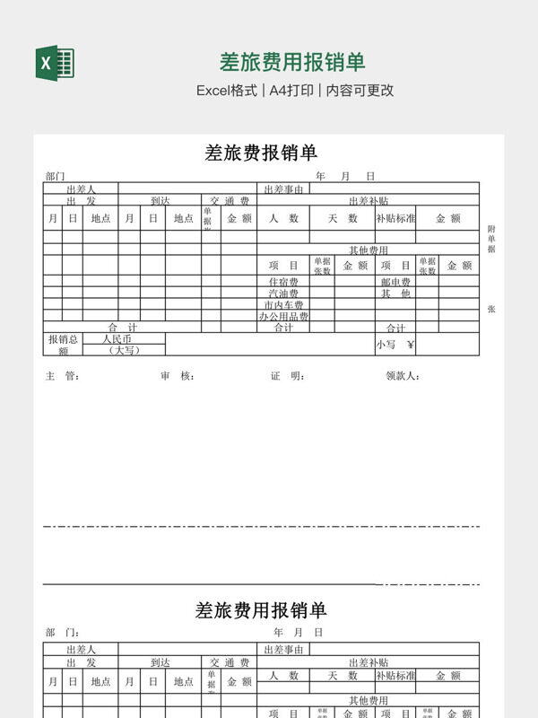 差旅费用报销单