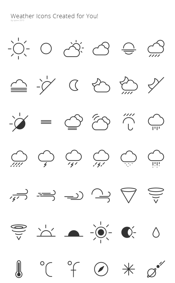 简约的天气符号和图标