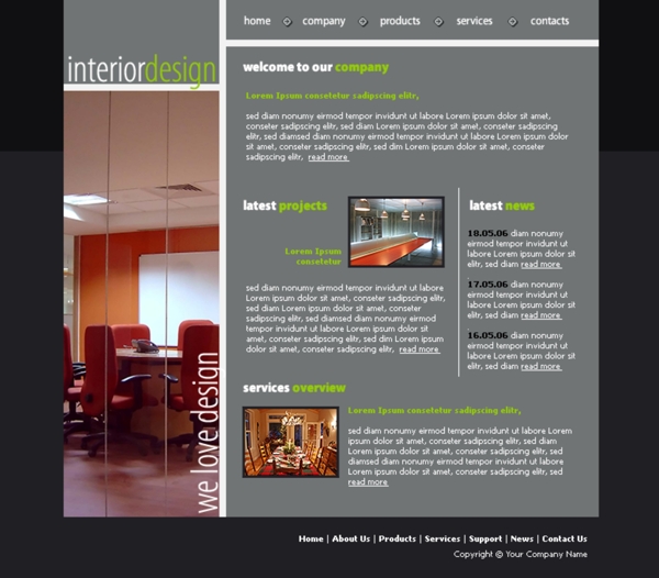 室内设计公司网页模板