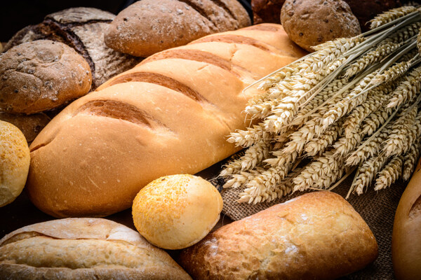 各种面包与麦子图片