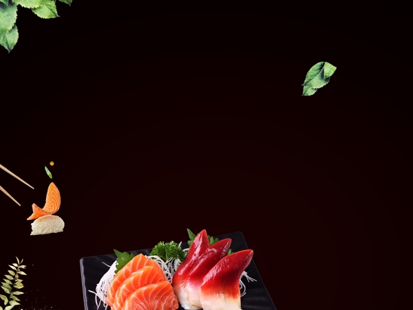 日本料理刺身生鱼片背景