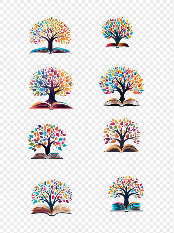 创意书本树木logo