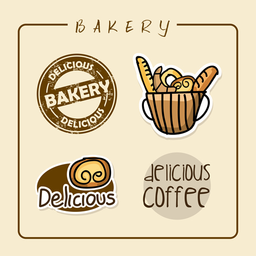 老式的烘焙咖啡标签矢量图形
