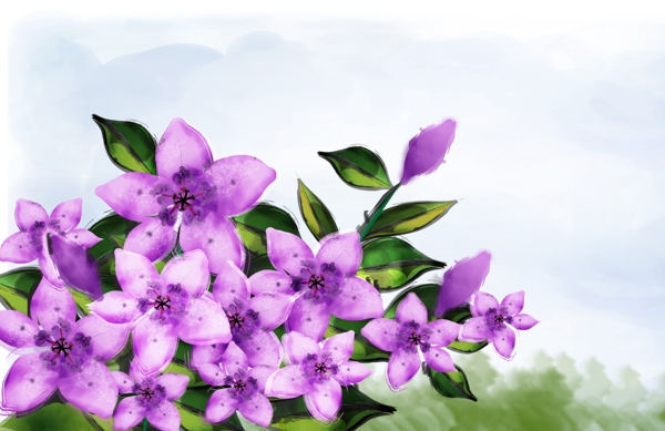 紫色花纹素材