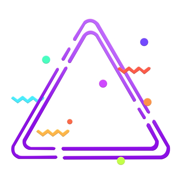 漂浮素材紫色三角形元素