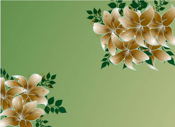 个性绿茶撞色花朵茶馆图片