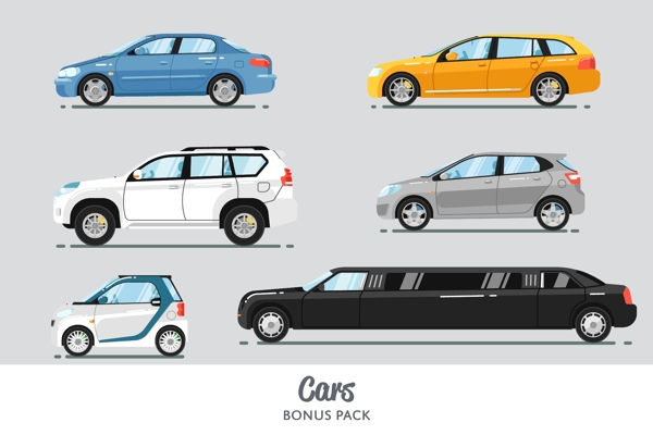 各种大小不同的汽车旅行矢量素材