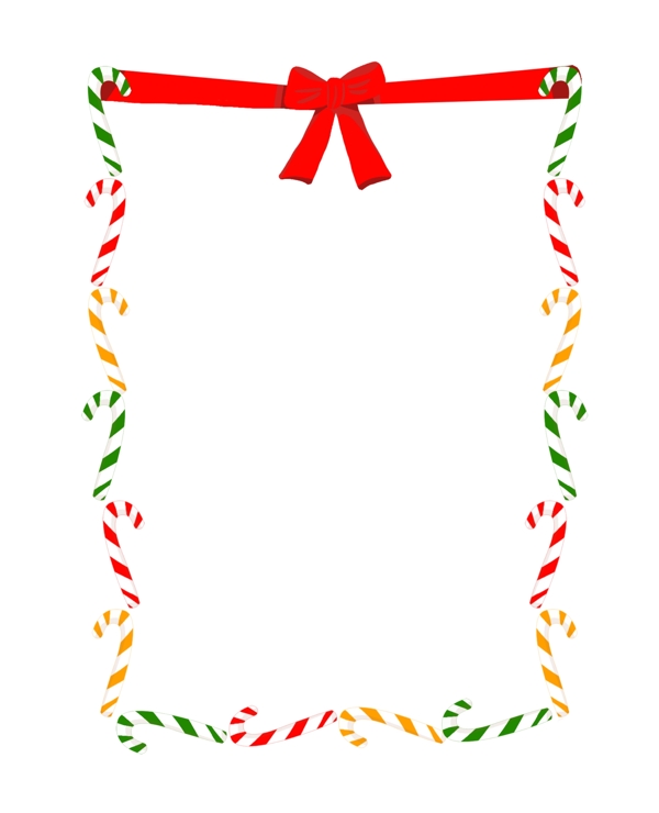 手绘圣诞拐杖边框