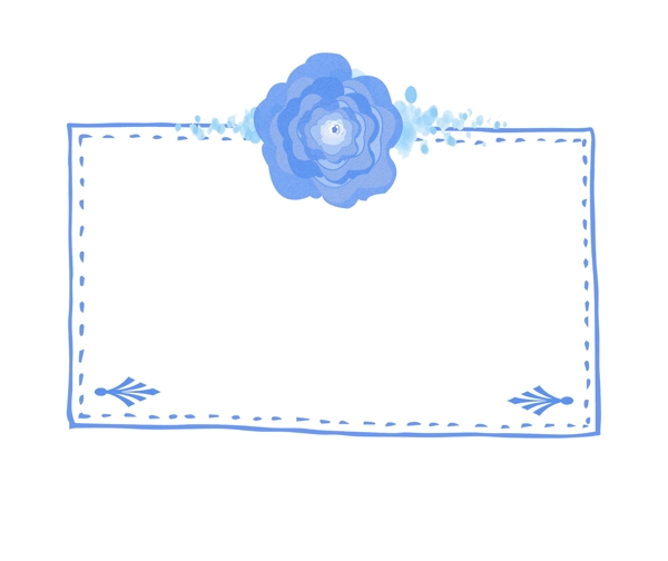 蓝色的小花边框