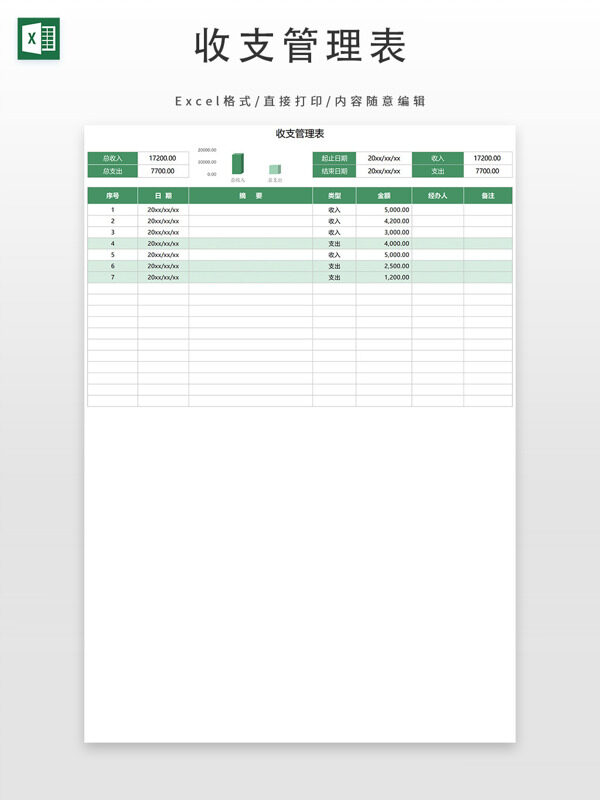 财务收支管理表