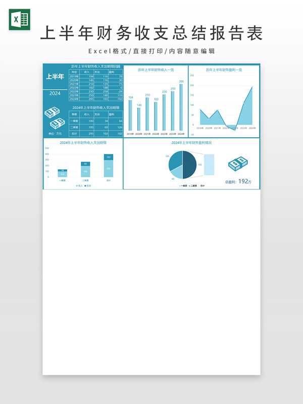 上半年财务收支总结报告表