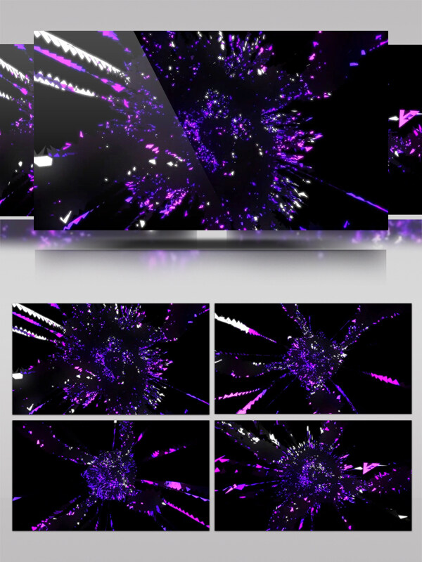 紫色动感烟花视频素材