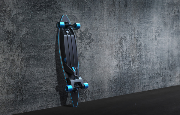 蓝色的炫酷电动滑板jpg素材
