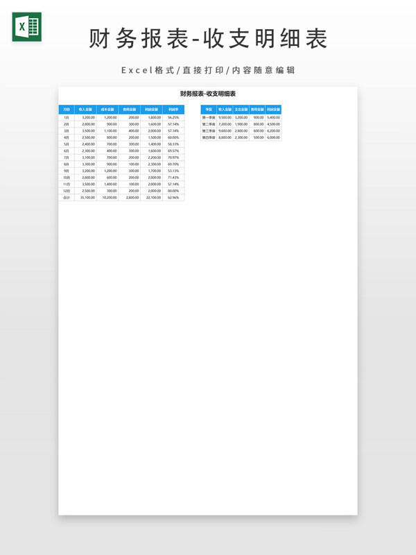 财务报表-收支明细表