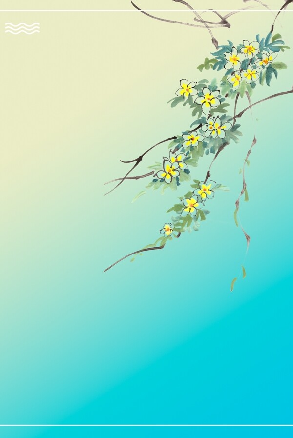 腊梅花卉背景图片
